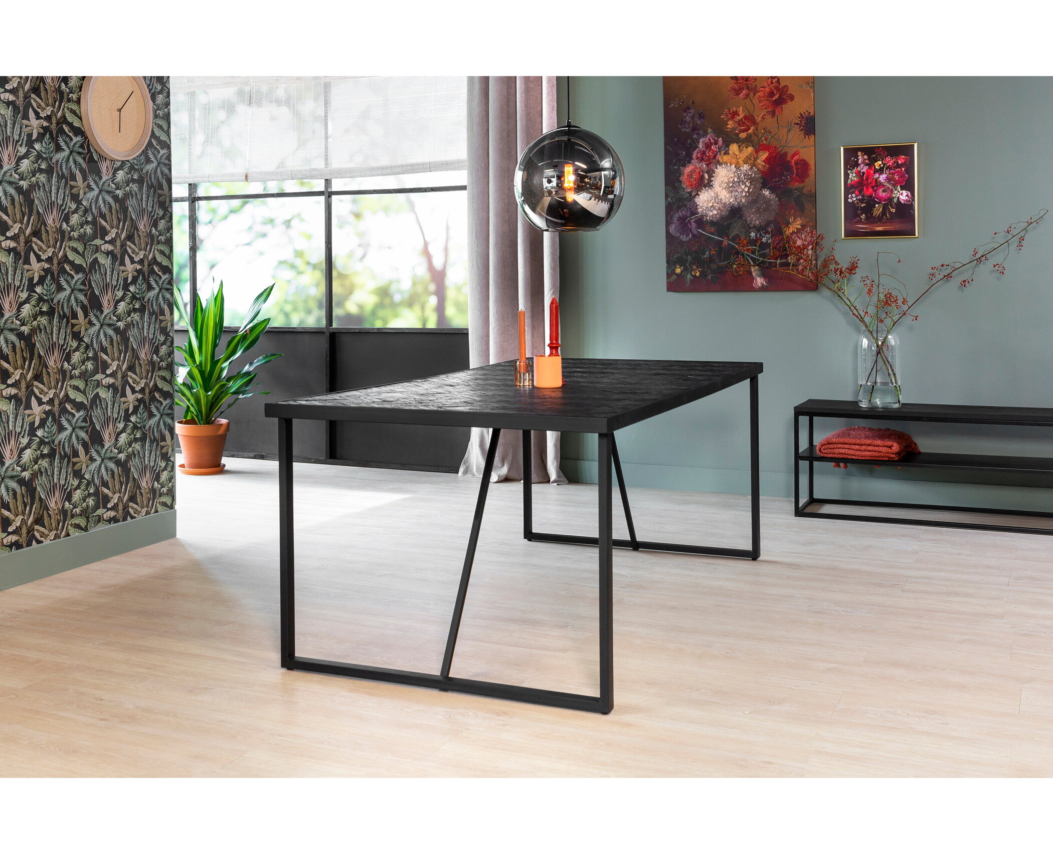 Mango Eettafel rond 130x130cm - zwart - Eettafels bij