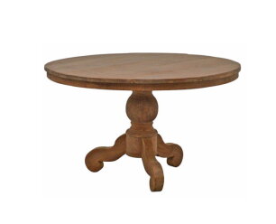 Ronde TEAK eettafel Dingklik met bolpoot-130 cm