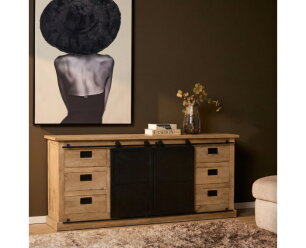 Starfurn Dressoir Fresno Mangohout &ndash; Naturel &ndash; 200x45x90 cm