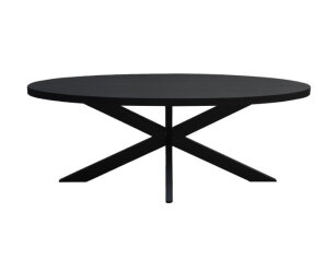 Kala Ovale Eettafel Zwart 210 / 240 cm | Livingfurn -210x100 cm