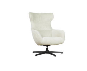 Draaifauteuil Foss stof Movie Natural 1 beige met hoge rug