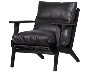 Houston Fauteuil Echt Leer Zwart - BePureHome