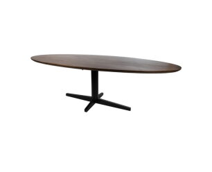 Eettafel Scorpio ovaal zwarte poot Mangohout 190x90 cm - walnoot