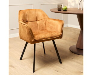 Eetkamerstoel Emma | Velvet Yellow