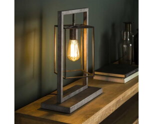 Tafellamp 1L cubic tower - Oud zilver