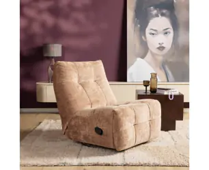 Relaxfauteuil Chill - Draaibaar & Verstelbaar - Cremona stof - Cinnamon - 78×97×90 cm - Starfurn