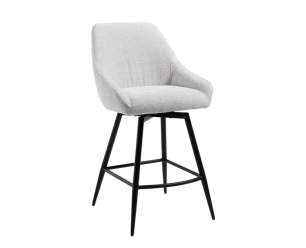 Trino Barstoel - fabric Trenza 04 white (draaibaar)