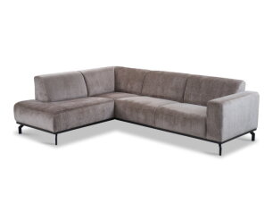 Hoekbank Avani met ottomane Links - Taupe &ndash; 256x188x77 cm &ndash; Modern