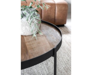 Coffee table Pluto large NATURAL,35x&Oslash;100 cm, recycled teakwood