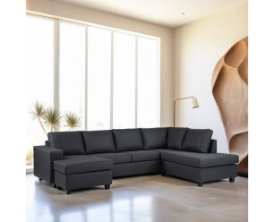 Hoekbank Malmo 3-zits hoek rechts - Antraciet - 280x198 cm