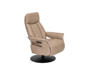 Relaxfauteuil Baarn leer &ndash; Turo Stone Grey 303 - handmatig of elektrisch - sta-op functie mogelijk
