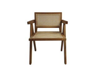 Fauteuil  - 58x60x79 - Naturel - Teak/rotan