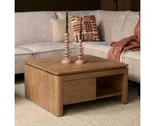 Vierkante Salontafel Dallas Naturel Mangohout 80 cm
