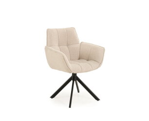 Eetkamerstoel Monaco draaibaar Venus zwart - Energy beige 05