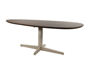 Eetkamertafel 220, organisch, poot Beige, Mango Brown Walnut - Taurus Table Collection