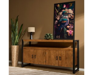 Dressoir Boaz 175 cm mango metaal - Naturel