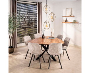 Eettafel Driehoek acacia 135 x 135 cm