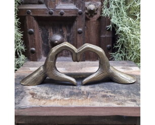 Antique Brass Heart Sculpture