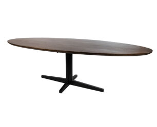 Eetkamertafel 190, ovaal, poot Black, Mango Brown Walnut - Scorpio Table Collection