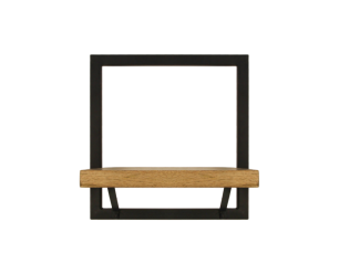 Wandplank Levels - 32x32 cm - mangohout/ijzer