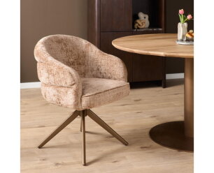 Eetkamerstoel Bella | Cinnamon | Poot Bronze | Met armleuning