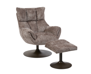 Force coffeechair 360&deg; + footstool - Cremona 24 clay
