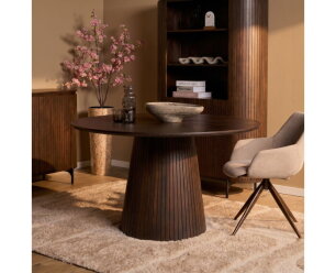 Ronde eettafel Solana Bruin Mangohout 130 cm