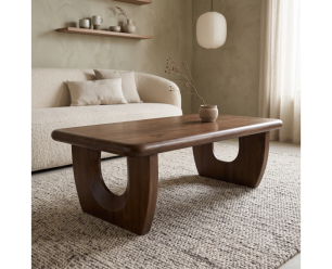 Salontafel Handai mangohout 130x70x40 cm - Walnoot bruin - Japandi
