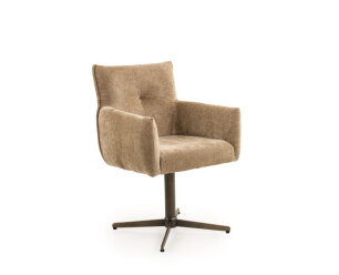 Eetkamerstoel Milano draaibaar Iras anodic bruin - Stella camel 09