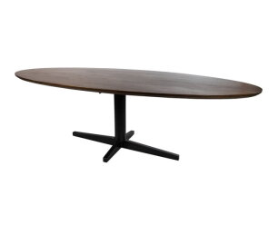 Eetkamertafel 220, ovaal, poot Black, Mango Brown Walnut - Scorpio Table Collection