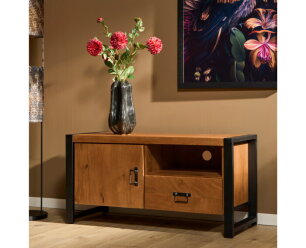 Tv-meubel Britt 110cm mango metaal - Naturel | Meubelplaats