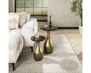 Bijzettafel druppel S Eclips - Goud antiek finish