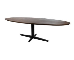 Eetkamertafel 240, ovaal, poot Black, Mango Brown Walnut - Scorpio Table Collection