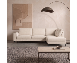 Hoekbank Laren met eiland rechts - Holms Beige - 249x210 cm