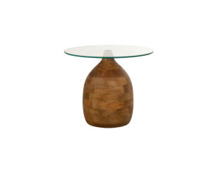 Stella salontafel Ø50, H43, Smooth Natural, Clear glass - Couture Collection