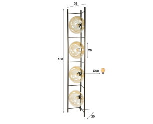 Vloerlamp Soll 4L - Amber glas