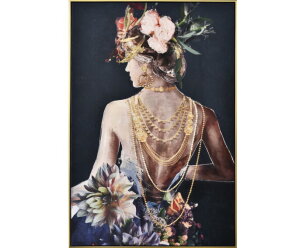 Schilderij "Beautiful back with gold chains" - Acryl painting