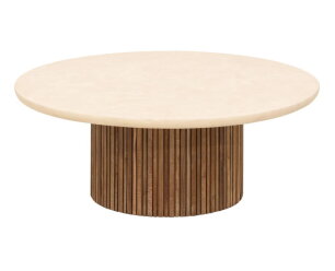 Coffee table Lagoon MORTEX round,35x&Oslash;90 cm, teakwood + mortex