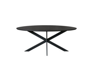 Eiken eettafel Ferris | Ovaal 180 cm | Zwart