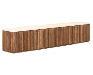 Hanging TV stand Lagoon medium,37x180x35 cm, teakwood + mortex