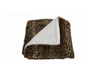 Zacht stoffen plaid Leopard voor op de bank/stoel.Rechthoekig kleed!