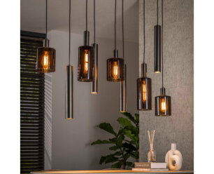 Hanglamp Sepiora 9 lampen - Sienna bruin - Hotel Chique - 116x22x150 cm - leeslamp