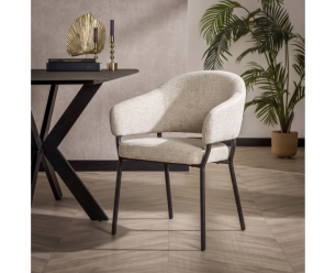 Eetkamerstoel Lune - Beige - japandi - 61x62x80 cm