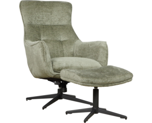 Draaifauteuil Flynn met hocker stof Movie Taupe 12