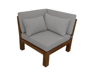 Lounge hoekmodule met kussens Aruba - Teak - Naturel/wit