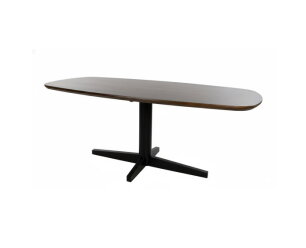 Eetkamertafel 190, deens ovaal, poot Black, Mango Brown Walnut - Libra Table Collection