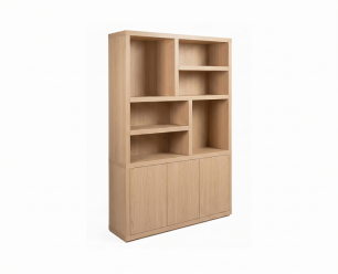 Vakkenkast Tampere eikenfineer 3 deuren 160x42x220 cm - Naturel eiken