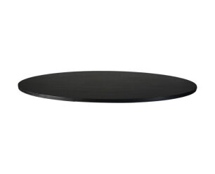 Ovaal tafelblad - 220x110x3.8 - Zwart - Mangohout