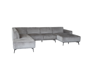 Leeds Chaise R - 2 5 - Ottoman L - Touch 27 Light grey