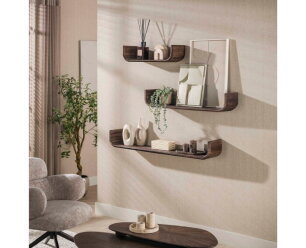 Wandplank Maya Teak U-shape set/3 - Massief teak espresso